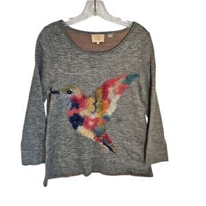 Anthropologie Women's Size S Sweater The Work of Starla Hoffman Hummingbird